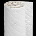 Topper FAMBED parzialmente arrotolato, con rivestimento bianco trapuntato e bordo color lino