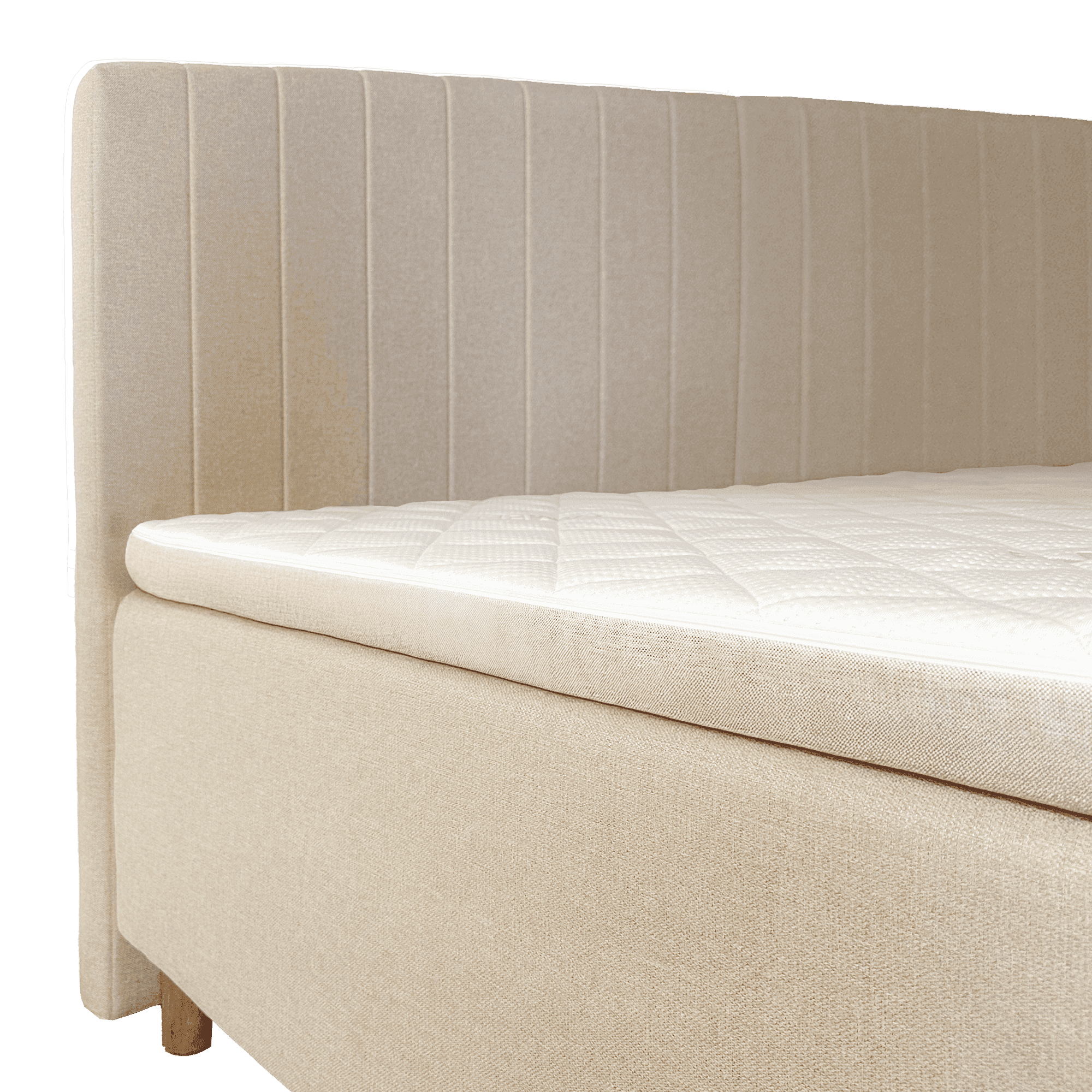 Testiera FAMBED® a tutta larghezza dietro un letto familiare