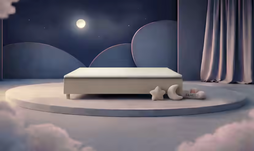 Letto familiare FAMBED in beige, 250 × 200 cm, senza testiera